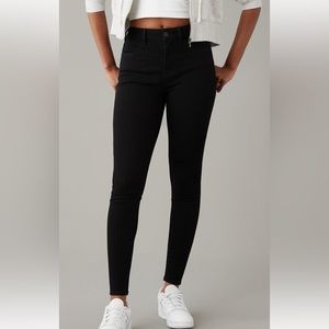 American eagle women’s super stretch skinny jeans color black size regular 10